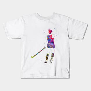 Field Hockey Player Girl Kids T-Shirt